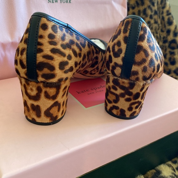 NIB Kate spade haircalf Menorca leopard heels size 9 - Picture 6 of 10